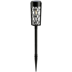 Lampa solara de gradina LED, tarus cu inaltime reglabila, lumina calda, rezistenta la ploaie, praf si intemperii IP65, negru