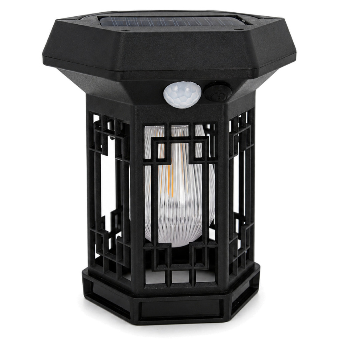 Lampa solara LED pentru exterior, lumina calda, suspendare sau montaj pe perete, rezistenta la apa, design elegant negru Lampa solara LED pentru exterior, lumina calda, suspendare sau montaj pe perete, rezistenta la apa, design elegant negru