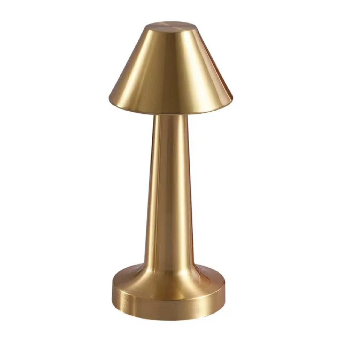 Lampa de masa LED reincarcabila cu USB Type-C, lumina calda, corp din aluminiu, 9 x 9 x 23 cm, auriu Lampa de masa LED reincarcabila cu USB Type-C, lumina calda, corp din aluminiu, 9 x 9 x 23 cm, auriu