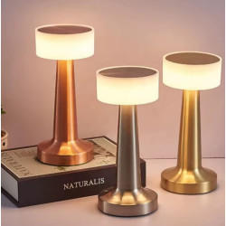 Lampa de masa LED reincarcabila cu USB Type-C, lumina calda, corp din aluminiu, 9 x 9 x 21 cm, argintiu Lampa de masa LED reincarcabila cu USB Type-C, lumina calda, corp din aluminiu, 9 x 9 x 21 cm, argintiu