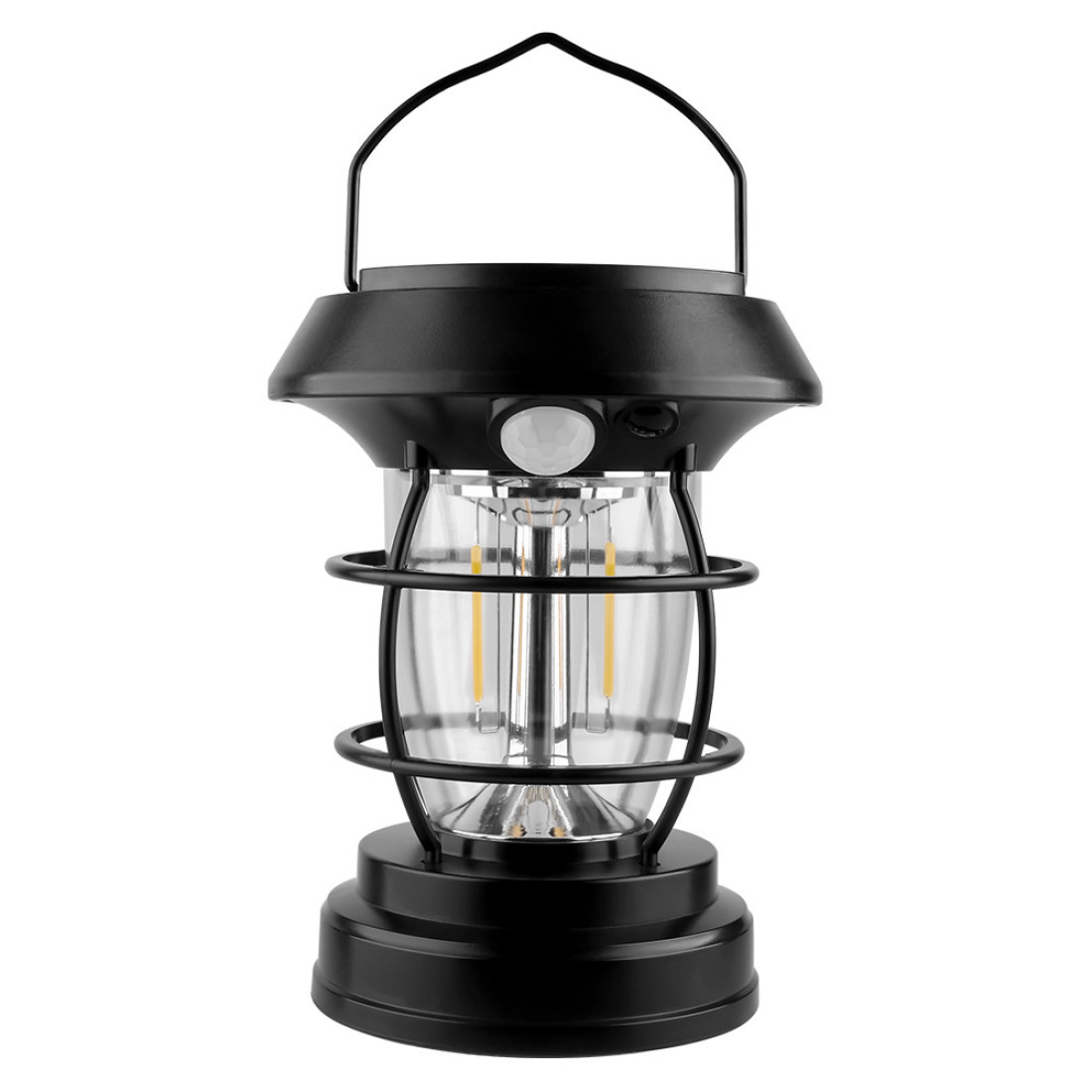 Lampa solara tip felinar BK-5808 cu senzor de miscare, USB Type-C, 4 moduri iluminare, IP65, 1200mAh, fara fire, pentru gradina, terasa, balcon, camping