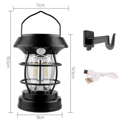 Lampa solara tip felinar BK-5808 cu senzor de miscare, USB Type-C, 4 moduri iluminare, IP65, 1200mAh, fara fire, pentru gradina, terasa, balcon, camping Lampa solara tip felinar BK-5808 cu senzor de miscare, USB Type-C, 4 moduri iluminare, IP65, 1200mAh, fara fire, pentru gradina, terasa, balcon, camping