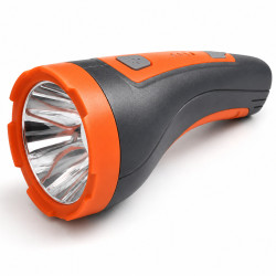 Lanterna LED Reincarcabila T-68, 3W, USB Type-C, 3 Moduri Iluminare, Baterie 1200 mAh, Negru/Portocaliu, 17 x 8 cm