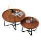 Set 2 masute de cafea rotunde, stil modern industrial, blat caramel, picioare metalice negre, 70x70x46 cm + 50x50x39 cm Set 2 masute de cafea rotunde, stil modern industrial, blat caramel, picioare metalice negre, 70x70x46 cm + 50x50x39 cm