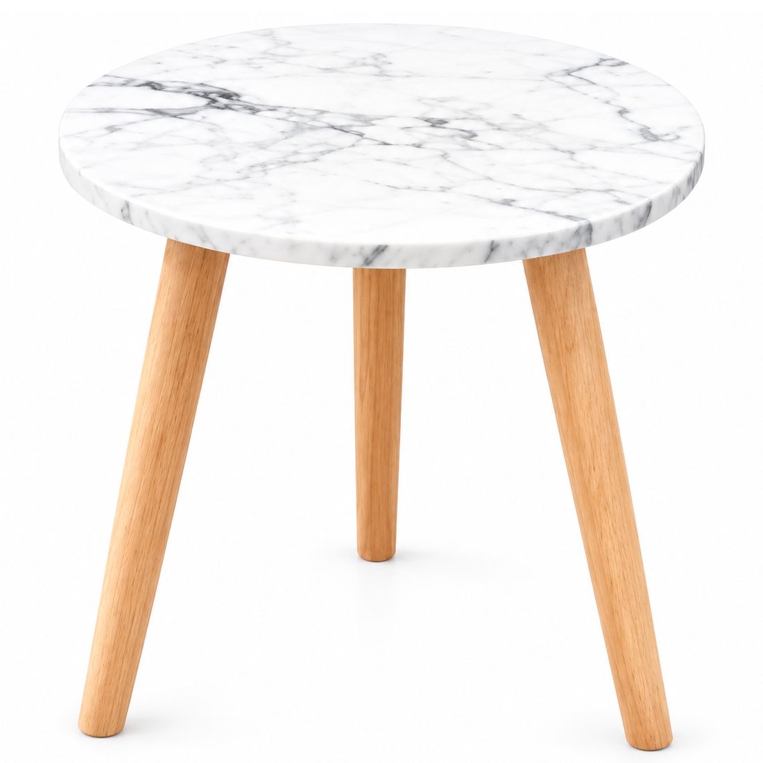 Masa rotunda, blat aspect marmura alba, 40 x 40 x 52 cm Masa rotunda, blat aspect marmura alba, 40 x 40 x 52 cm