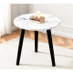 Masa rotunda, blat aspect marmura alba, picioare negre, 40 x 40 x 52 cm Masa rotunda, blat aspect marmura alba, picioare negre, 40 x 40 x 52 cm