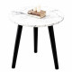 Masa rotunda, blat aspect marmura alba, picioare negre, 40 x 40 x 52 cm Masa rotunda, blat aspect marmura alba, picioare negre, 40 x 40 x 52 cm