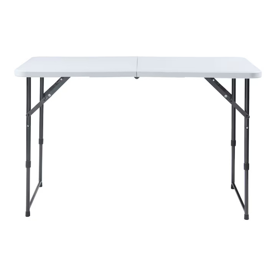 Masa pliabila 120 x 60 cu inaltime reglabila in 2 trepte (60cm, 74cm), portabila, maner de prindere, structura metalica, blat din plastic rezistent, usor de transportat, alb Masa pliabila 120 x 60 cu inaltime reglabila in 2 trepte (60cm, 74cm), portabila, maner de prindere, structura metalica, blat din plastic rezistent, usor de transportat, alb