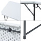 Masa pliabila 120 x 60 cu inaltime reglabila in 2 trepte (60cm, 74cm), portabila, maner de prindere, structura metalica, blat din plastic rezistent, usor de transportat, alb Masa pliabila 120 x 60 cu inaltime reglabila in 2 trepte (60cm, 74cm), portabila, maner de prindere, structura metalica, blat din plastic rezistent, usor de transportat, alb