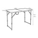 Masa pliabila 120 x 60 cu inaltime reglabila in 2 trepte (60cm, 74cm), portabila, maner de prindere, structura metalica, blat din plastic rezistent, usor de transportat, alb Masa pliabila 120 x 60 cu inaltime reglabila in 2 trepte (60cm, 74cm), portabila, maner de prindere, structura metalica, blat din plastic rezistent, usor de transportat, alb