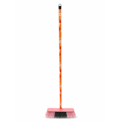 Matura cu coada din lemn colorata model floral, 130 cm x 35 cm