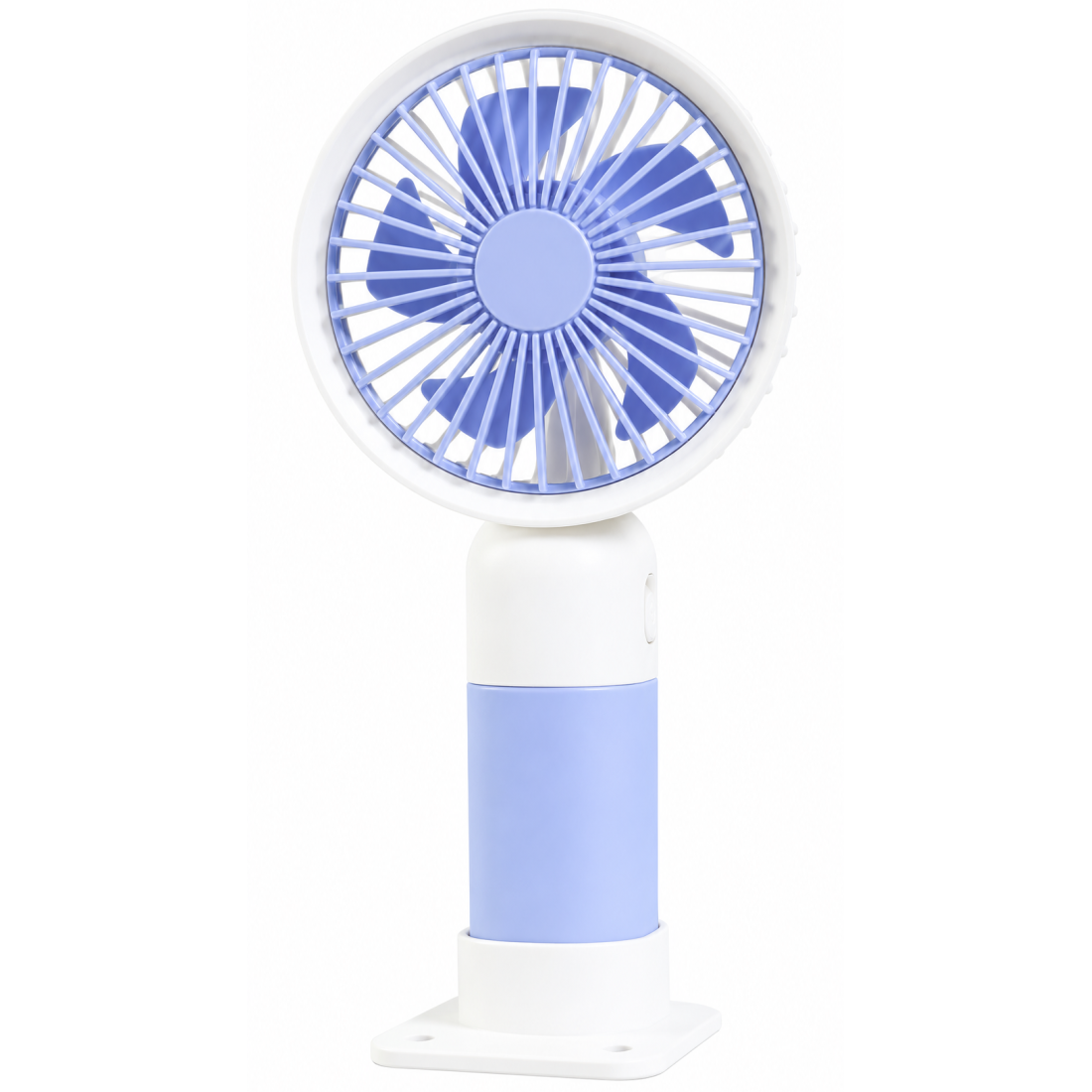 Mini ventilator YH-1, portabil, silentios, cu suport de birou detasabil, 1.5W, design compact, reincarcare USB, ideal pentru calatorii, birou, terasa, albastru