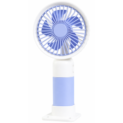 Mini ventilator YH-1, portabil, silentios, cu suport de birou detasabil, 1.5W, design compact, reincarcare USB, ideal pentru calatorii, birou, terasa, albastru