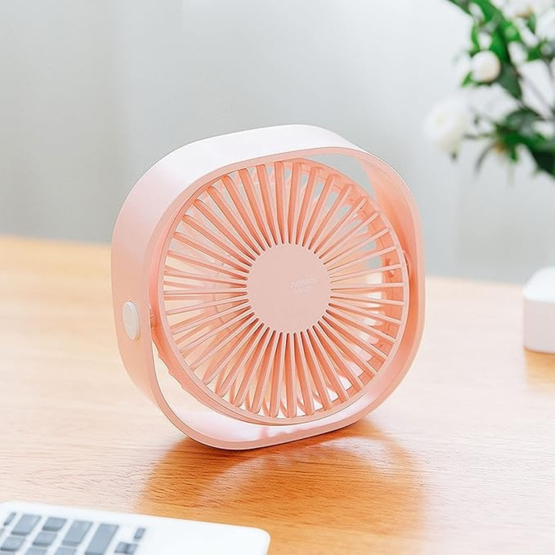 Mini ventilator portabil, rotire 360°, conectare USB, 3 niveluri de reglare a vitezei, potrivit pentru acasa, birou, somn