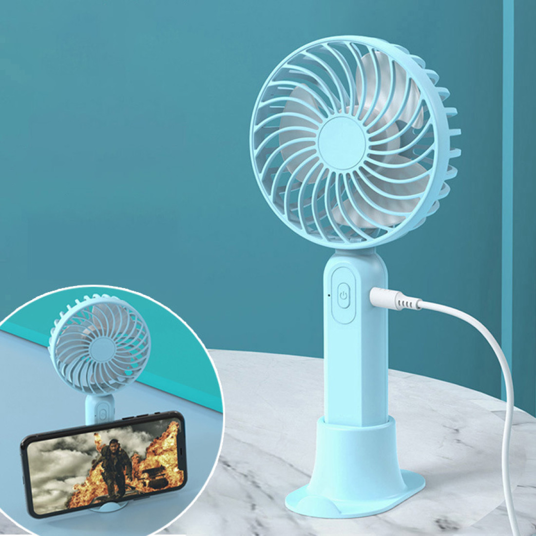 Mini ventilator F9, portabil, silentios, cu suport de birou detasabil, 3 trepte de viteza, design compact, reincarcare USB, ideal pentru calatorii, birou, terasa, alb Mini ventilator F9, portabil, silentios, cu suport de birou detasabil, 3 trepte de viteza, design compact, reincarcare USB, ideal pentru calatorii, birou, terasa, alb