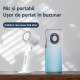 Mini ventilator ZWZ-T-10, portabil, silentios, cu suport de birou detasabil, 5W, 3 trepte de viteza, design compact, reincarcare USB, ideal pentru calatorii, birou, terasa Mini ventilator ZWZ-T-10, portabil, silentios, cu suport de birou detasabil, 5W, 3 trepte de viteza, design compact, reincarcare USB, ideal pentru calatorii, birou, terasa