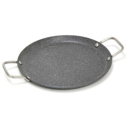 Tava rotunda din aluminiu, diametru 38 cm, pentru copt si gatit, cu strat antiaderent si doua manere metalice
