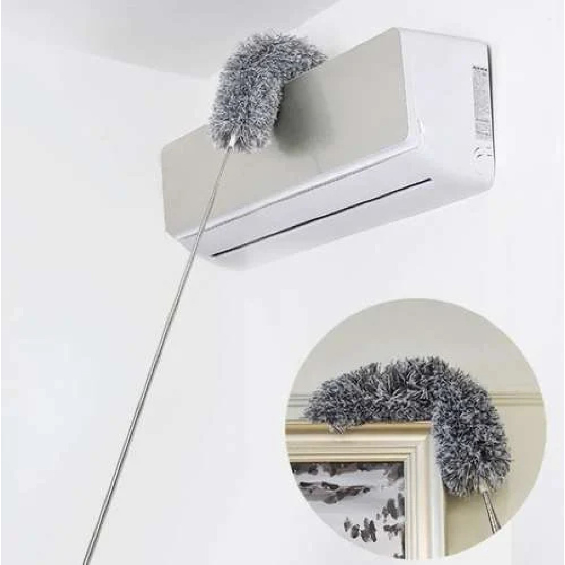 Pamatuf foarte lung pentru praf si panze de paianjeni, cu coada metalica telescopica, lungime extensibila de pana la 2.8 m, reutilizabil dupa spalare, pentru locuri greu accesibile, usor de folosit si curatat, gri Pamatuf foarte lung pentru praf si panze de paianjeni, cu coada metalica telescopica, lungime extensibila de pana la 2.8 m, reutilizabil dupa spalare, pentru locuri greu accesibile, usor de folosit si curatat, gri
