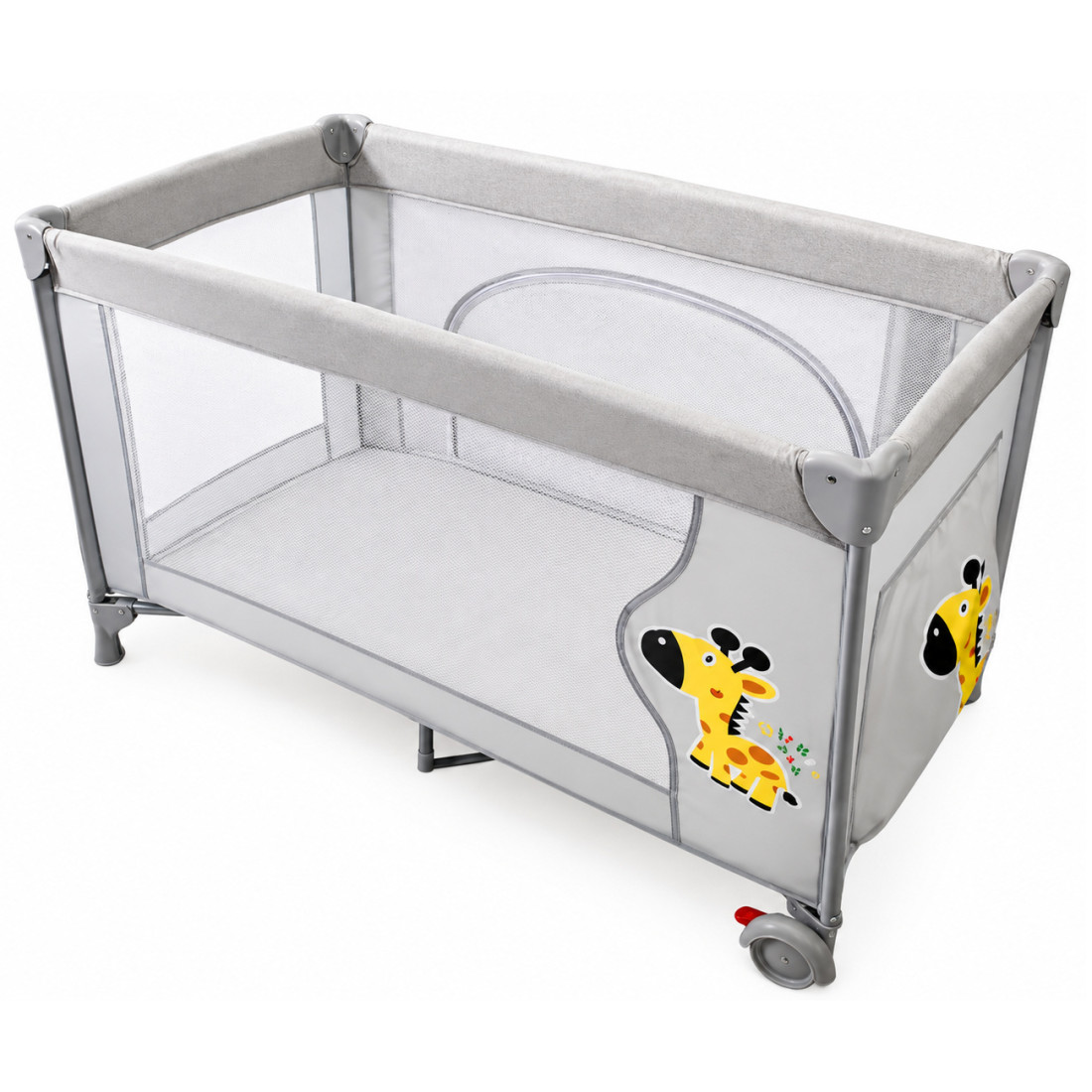 Patut bebe cu animalute cu 2 roti si plasa de protectie