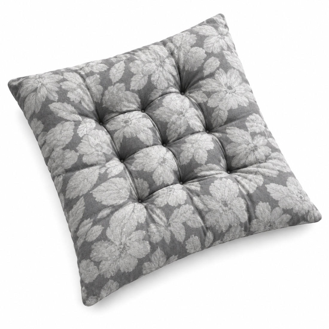 Perna pentru scaun cu model floral, 40 x 40 cm, 210 g, gri Perna pentru scaun cu model floral, 40 x 40 cm, 210 g, gri