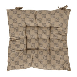 Perna pentru scaun cu model carouri, "Have good time", 40 x 40 cm, 210 g, maro