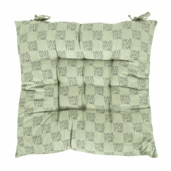 Perna pentru scaun cu model carouri, "Have good time", 40 x 40 cm, 210 g, verde