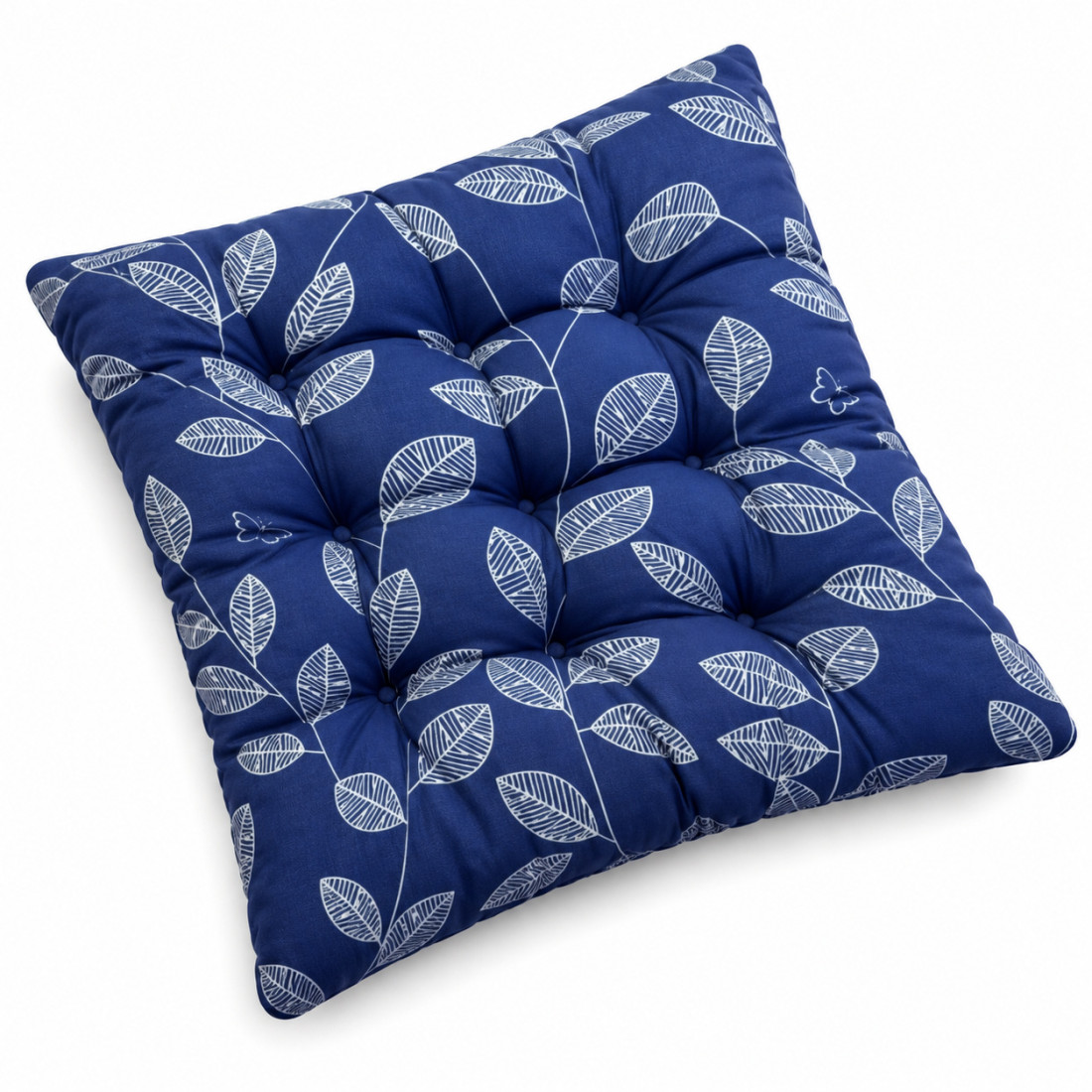 Perna pentru scaun, model frunze, 40 x 40 cm, 210 g, albastra Perna pentru scaun, model frunze, 40 x 40 cm, 210 g, albastra