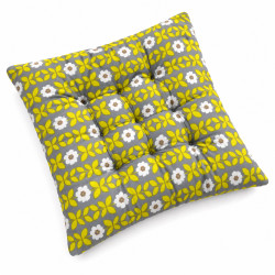 Perna pentru scaun cu model floral, 40 x 40 cm, 210 g, galbena Perna pentru scaun cu model floral, 40 x 40 cm, 210 g, galbena