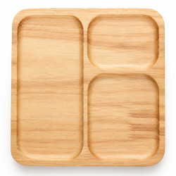 Platou din lemn compartimentat in 3 parti, design rustic, 20 x 20 x 1.4 cm, pentru servire, aperitive, gustari Platou din lemn compartimentat in 3 parti, design rustic, 20 x 20 x 1.4 cm, pentru servire, aperitive, gustari