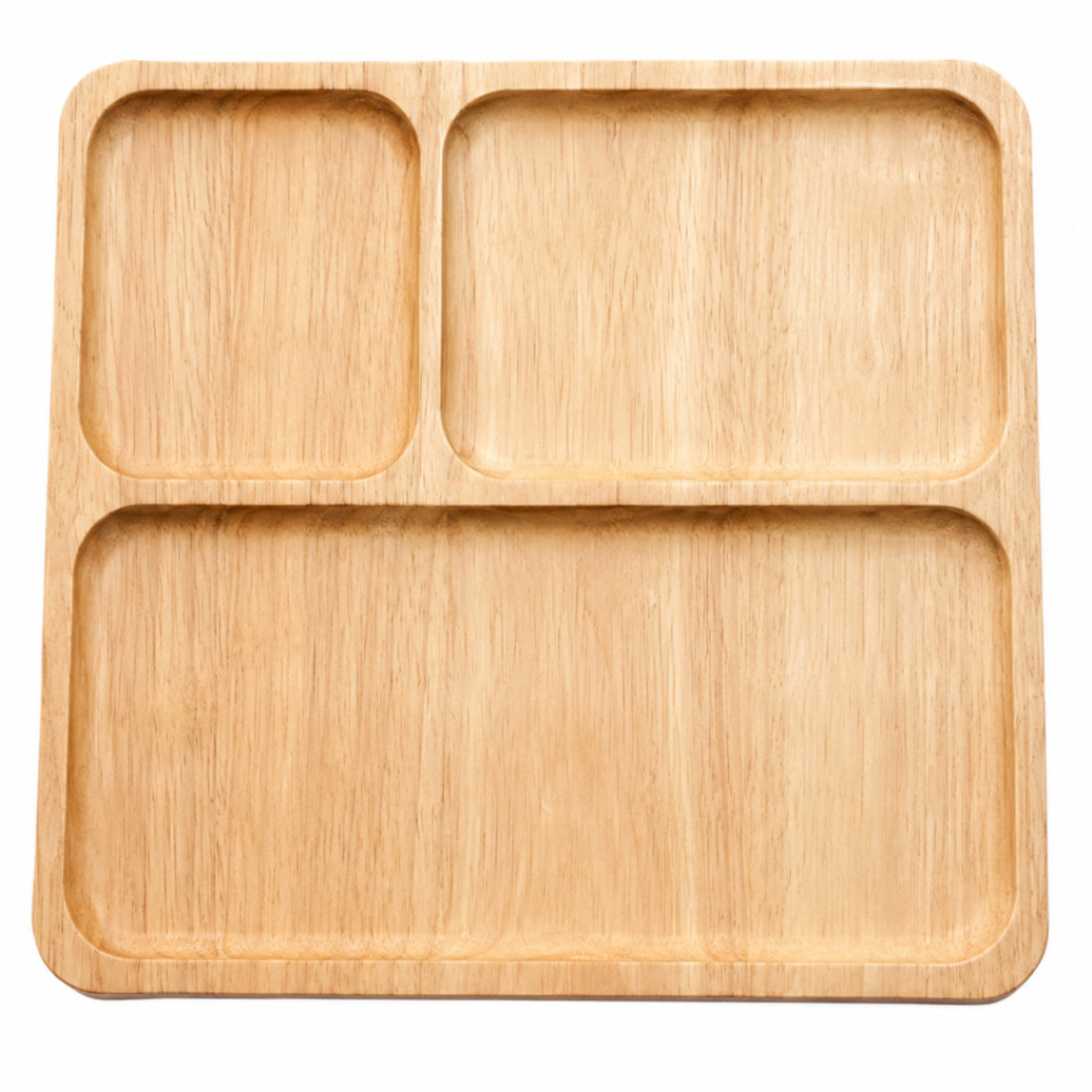 Platou din lemn compartimentat in 3 parti, design rustic, 25 x 25 x 1.4 cm, pentru servire, aperitive, gustari Platou din lemn compartimentat in 3 parti, design rustic, 25 x 25 x 1.4 cm, pentru servire, aperitive, gustari