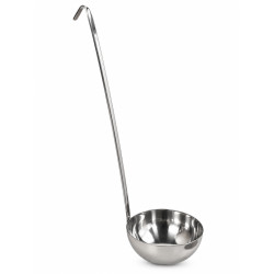 Polonic din inox adanc, 350 ml, 11.5 diametru, 5 cm adancime, 45 cm lungime, pentru bucatarii profesionale, restaurante, unitati HoReCa, utilizare casnica Polonic din inox adanc, 350 ml, 11.5 diametru, 5 cm adancime, 45 cm lungime, pentru bucatarii profesionale, restaurante, unitati HoReCa, utilizare casnica