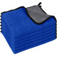 Set 6 lavete auto din microfibra, 30 x 40 cm, absorbante, rezistente, albastru-gri