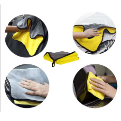 Set 6 lavete auto din microfibra, 30 x 40 cm, absorbante, rezistente, albastru-gri