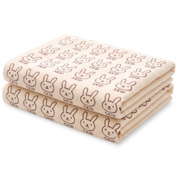 Set 2 Prosoape de Bucatarie din Microfibra, 35 x 75 cm, Multifunctionale, Super Absorbante, Uscare Rapida, Reutilizabile, Model Iepurasi, Galbene