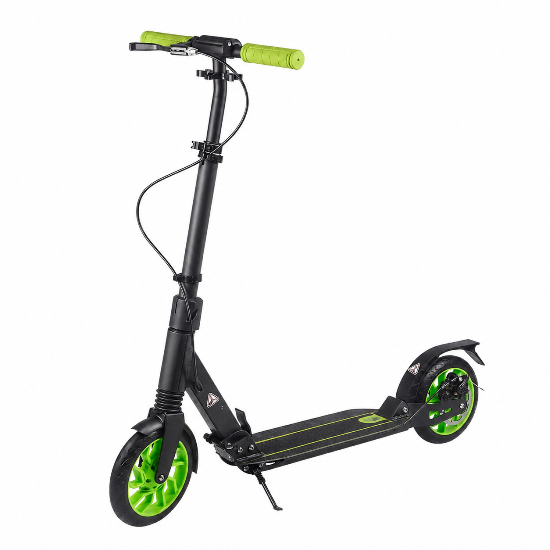 Trotineta cu 2 roti pentru copii, frana de mana, inaltime reglabila, pliabila, roti 200 mm / 8 inch, 10 ani+, verde Trotineta cu 2 roti pentru copii, frana de mana, inaltime reglabila, pliabila, roti 200 mm / 8 inch, 10 ani+, verde