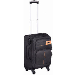 Troler mic, 20 inch, material textil, impermeabil, patru roti rotative 360° silentioase, maner telescopic, incuietoare cu combinatie, negru Troler mic, 20 inch, material textil, impermeabil, patru roti rotative 360° silentioase, maner telescopic, incuietoare cu combinatie, negru