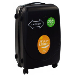 Troler mare, 28 inch, impermeabil, patru roti 360° silentioase, maner telescopic, incuietoare cu combinatie, negru