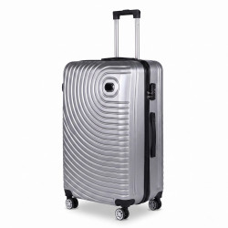 Troler mare, 28 inch, impermeabil, patru roti rotative 360° silentioase, maner telescopic, incuietoare cu combinatie, gri Troler mare, 28 inch, impermeabil, patru roti rotative 360° silentioase, maner telescopic, incuietoare cu combinatie, gri