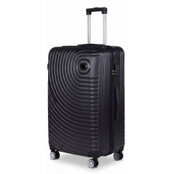 Troler mare, 28 inch, impermeabil, patru roti rotative 360° silentioase, maner telescopic, incuietoare cu combinatie, negru Troler mare, 28 inch, impermeabil, patru roti rotative 360° silentioase, maner telescopic, incuietoare cu combinatie, negru