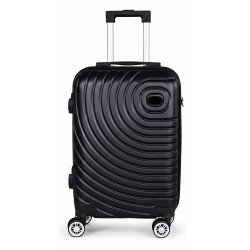 Troler mic, 20 inch, impermeabil, patru roti rotative 360° silentioase, maner telescopic, incuietoare cu combinatie, negru Troler mic, 20 inch, impermeabil, patru roti rotative 360° silentioase, maner telescopic, incuietoare cu combinatie, negru