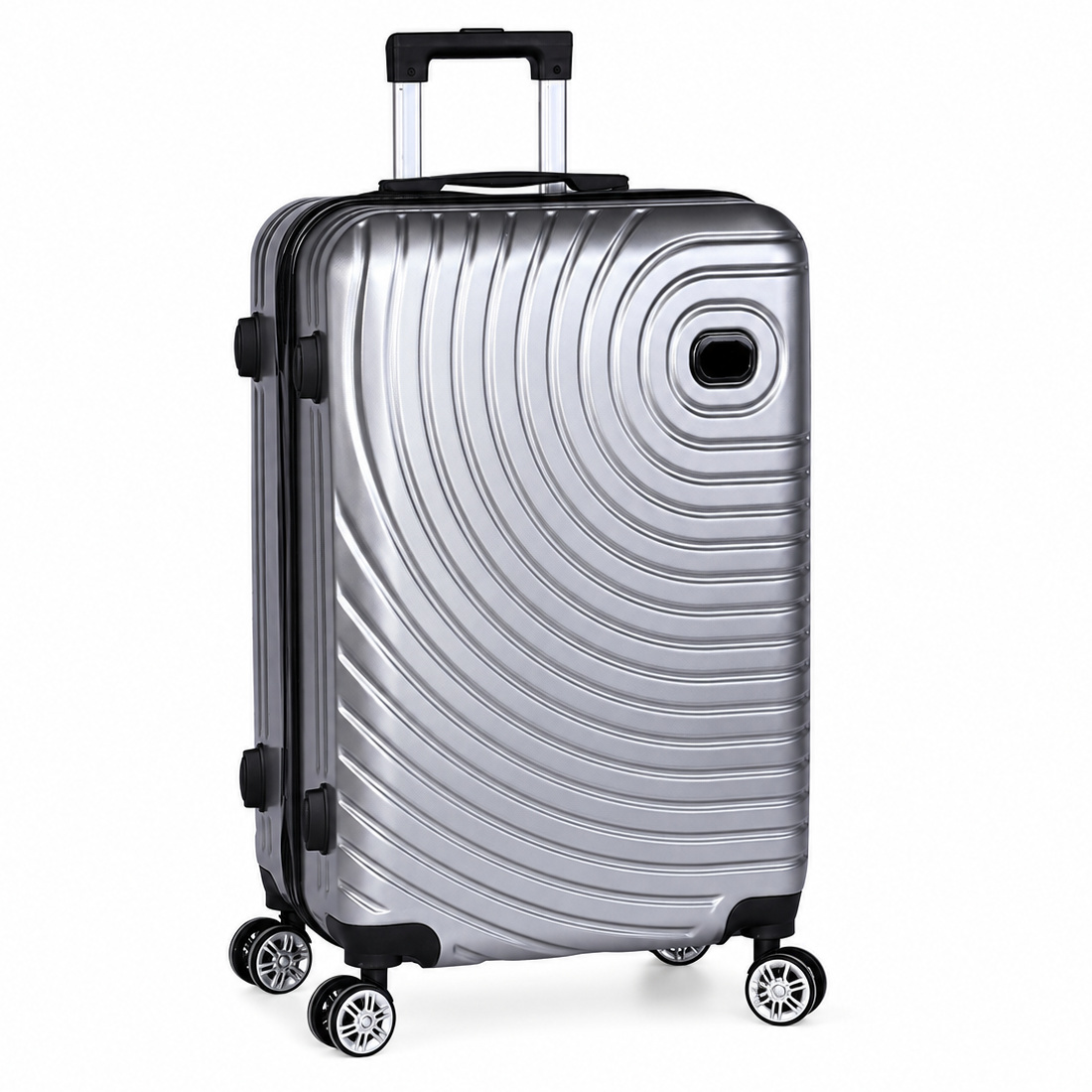 Troler mijlociu, 24 inch, impermeabil, patru roti rotative 360° silentioase, maner telescopic, incuietoare cu combinatie, gri