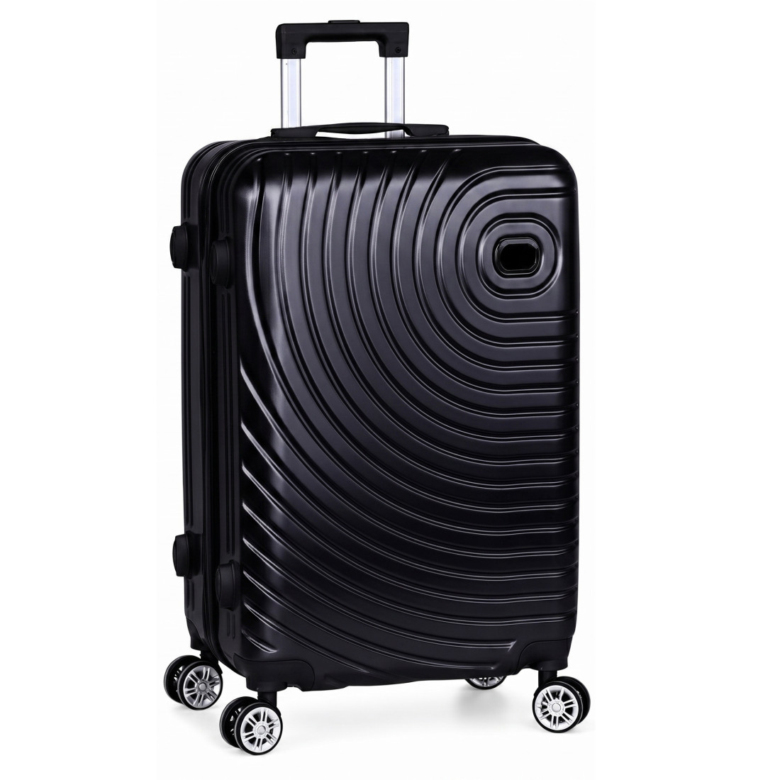 Troler mijlociu, 24 inch, impermeabil, patru roti rotative 360° silentioase, maner telescopic, incuietoare cu combinatie, negru