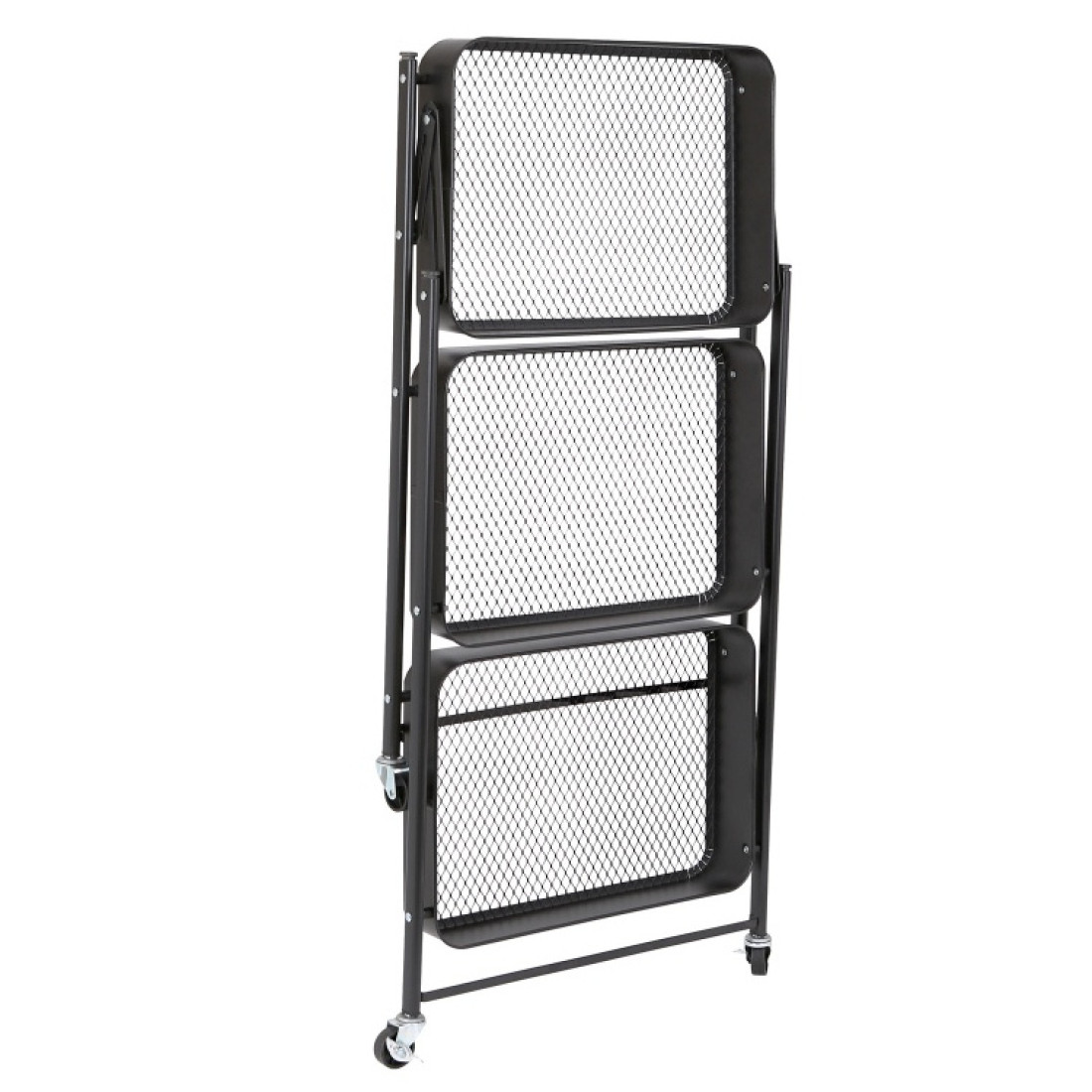 Etajera pe roti, 3 rafturi, neagra, 80 x 30 x 40 cm Etajera pe roti, 3 rafturi, neagra, 80 x 30 x 40 cm