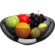 Cos pentru fructe metalic din plasa metalica, design elegant cu spirala unica, negru, 25 x 25 x 10 cm
