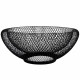 Cos pentru fructe metalic din plasa metalica, design elegant cu spirala unica, negru, 25 x 25 x 10 cm