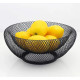 Cos pentru fructe metalic din plasa metalica, design elegant cu spirala unica, negru, 25 x 25 x 10 cm