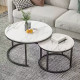 Set 2 masute de cafea suprapuse, blat aspect marmura alba, cadru metalic negru, design modern, 70 x 44 cm + 50 x 36,5 cm Set 2 masute de cafea suprapuse, blat aspect marmura alba, cadru metalic negru, design modern, 70 x 44 cm + 50 x 36,5 cm