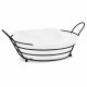 Cos pentru servire paine, metalic, oval, cu husa detasabila textila, 28 x 20 x 10 cm, negru Cos pentru servire paine, metalic, oval, cu husa detasabila textila, 28 x 20 x 10 cm, negru
