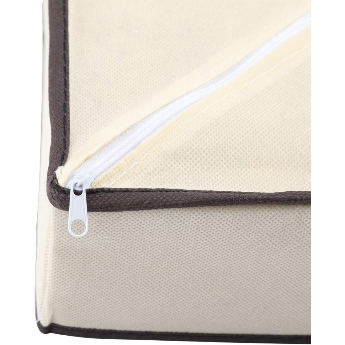 Cutie de depozitare din material textil, 7 compartimente, 32 x 32 x 10 cm, pentru lenjerie, sosete, accesorii si alte articole vestimentare, bej