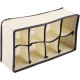 Cutie de depozitare din material textil, 8 compartimente, 32 x 15 x 10 cm, pentru lenjerie, sosete, accesorii si alte articole vestimentare, bej